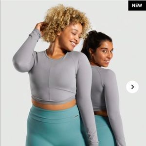 Gymshark x Whitney Simmons Medium Grey crop top